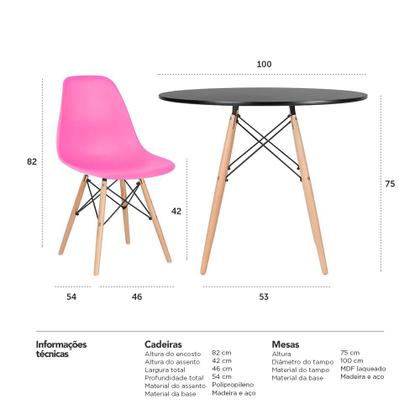 Imagem de KIT - Mesa Eames 100 cm + 4 cadeiras Eames Eiffel DSW