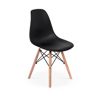 Imagem de Kit Mesa Eames 90 Cm Branco 4 Cadeiras Eiffel Dsw Preto