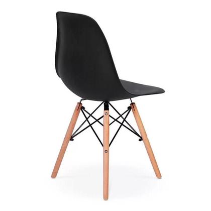 Imagem de Kit Mesa Eames 90 Cm Branco 4 Cadeiras Eiffel Dsw Preto