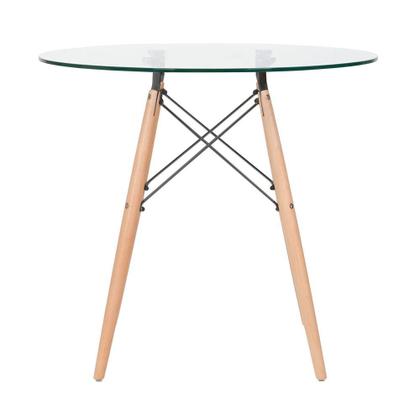 Imagem de KIT - Mesa Eames com tampo de vidro 80 cm + 3 cadeiras Eiffel DSW