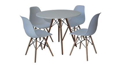 Imagem de Kit Mesa Eiffel Branca e 04 Cadeiras Eiffel Brancas