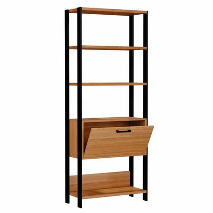 Imagem de Kit Mesa Escritório em L Com Gaveteiro + Estante 1 Porta MDF