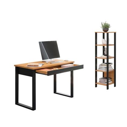 Imagem de Kit Mesa Escrivaninha c/ Gaveta e Estante Nicho 100% Mdf