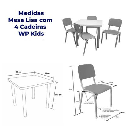 Imagem de Kit Mesa Infantil 4 Cadeiras Reforçada LG flex Amarela