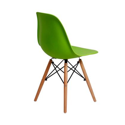 Imagem de Kit Mesa Jantar Eiffel 100cm Branca + 03 Cadeiras Charles Eames - Verde