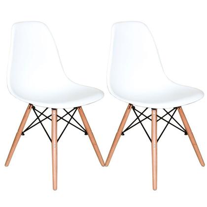 Imagem de Kit Mesa Jantar Eiffel 80cm Branca + 2 Cadeiras Charles Eames - Branca