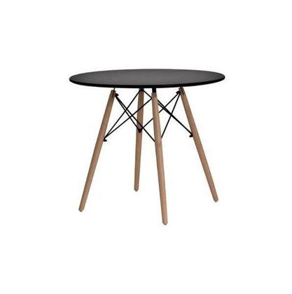 Imagem de kit Mesa Jantar Eiffel 90cm Preta + 2 Cadeiras Charles Eames - Preta