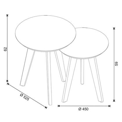 Imagem de Kit Mesa Lateral Classic Redonda Off White - Imcal