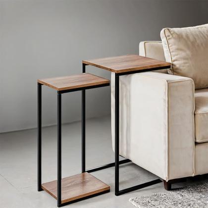 Imagem de kit Mesa Lateral ou Canto para Sala ou Auxiliar Apoio de Sofá Aurora - ÉdeCasaMóveis