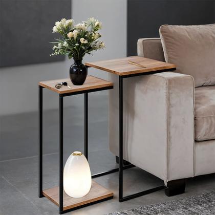 Imagem de kit Mesa Lateral ou Canto para Sala ou Auxiliar Apoio de Sofá Aurora - ÉdeCasaMóveis