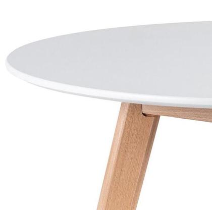 Imagem de Kit Mesa Leda Redonda 90cm com 4 Cadeiras Brancas  Compacta, Moderna e Ideal para Cozinha ou Sala de Jantar