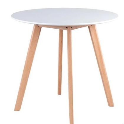 Imagem de Kit Mesa Leda Redonda 90cm com 4 Cadeiras Brancas  Compacta, Moderna e Ideal para Cozinha ou Sala de Jantar