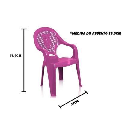 Imagem de Kit Mesa Mais 2 Cadeiras Rosa e 2 Azul Infantil 58x26cm Teddy