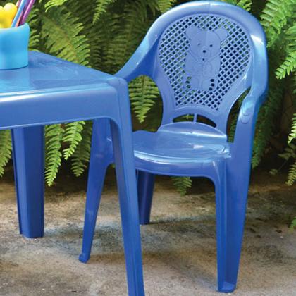 Imagem de Kit Mesa Mais 2 Cadeiras Rosa e 2 Azul Infantil 58x26cm Teddy