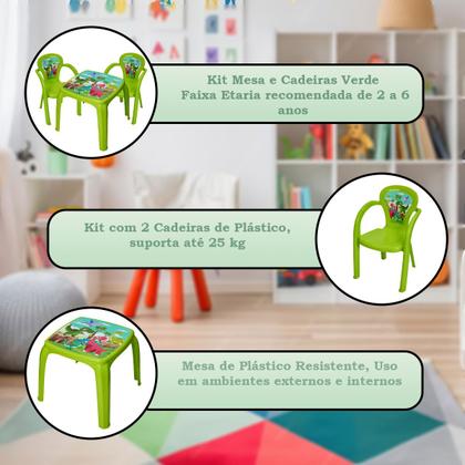 Imagem de Kit Mesa Mesinha Com 2 Cadeiras Infantil Desenho Decorada Resistente Brincar Estudar