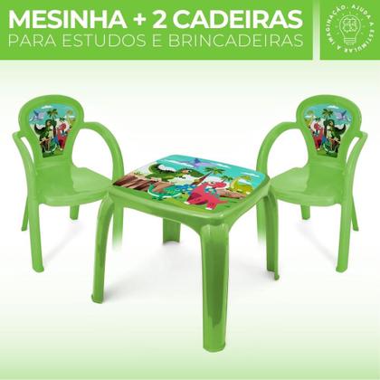 Imagem de Kit Mesa Mesinha e 2 Cadeira Infantil Educativa Resistente Brincar Estudar