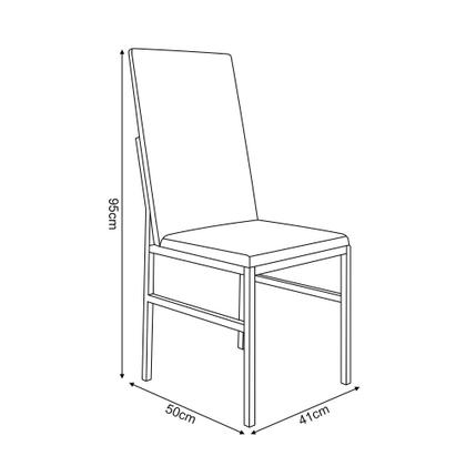 Imagem de Kit Mesa Mônaco Premium 90cm com 4 Cadeiras de Jantar Estofadas para Sala e Cozinha - Branco/marrom