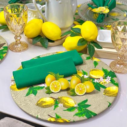 Imagem de Kit Mesa Posta Sousplat Completo com Guardanapos e Pg Limão Siciliano