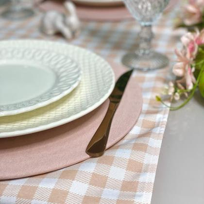 Imagem de Kit Mesa Posta Sousplat Completo Com Trilho de mesa Para Páscoa Colorido Coelhinho