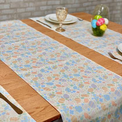 Imagem de Kit Mesa Posta Sousplat Completo Com Trilho de mesa Para Páscoa Colorido Coelhinho