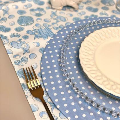 Imagem de Kit Mesa Posta Sousplat Completo Com Trilho de mesa Para Páscoa Colorido Coelhinho