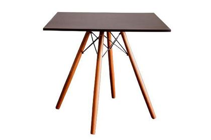 Imagem de Kit Mesa Preta Quadrada 80cm com 4 Cadeiras Eiffel