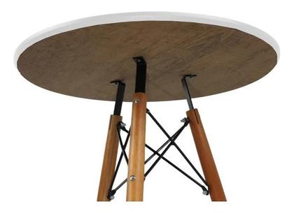 Imagem de Kit Mesa Pulpito Bistro 50cm Redonda Palestra Evento Igreja Bar Barzinho Eiffel Charles Eames