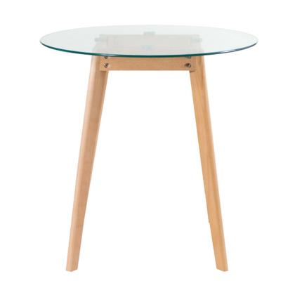 Imagem de KIT - Mesa redonda com tampo de vidro 70 cm + 4 cadeiras Leda