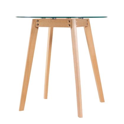 Imagem de KIT - Mesa redonda com tampo de vidro 70 cm + 4 cadeiras Leda