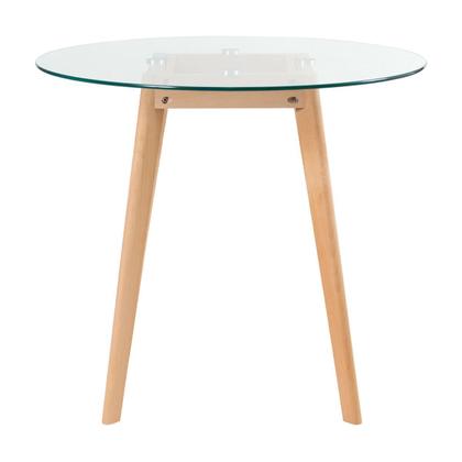 Imagem de KIT - Mesa redonda com tampo de vidro 80 cm + 3 cadeiras Leda