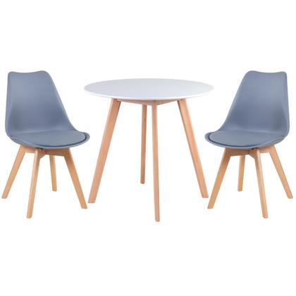 Imagem de KIT - Mesa redonda Leda 80 cm + 2 cadeiras estofadas Leda