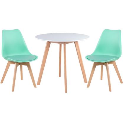 Imagem de KIT - Mesa redonda Leda 80 cm + 2 cadeiras estofadas Leda