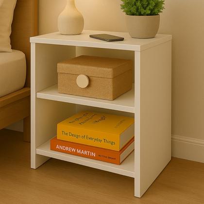 Imagem de Kit Mesinha Cabeceira Retrô Prateleiras Criado Lateral Livros Sala Mesa Quarto Decoração Organizador