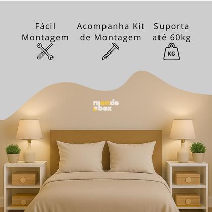 Imagem de Kit Mesinha Cabeceira Retrô Prateleiras Criado Lateral Livros Sala Mesa Quarto Decoração Organizador