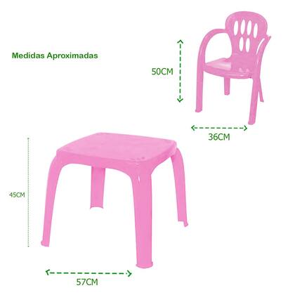 Imagem de Kit Mesinha + Uma Cadeira Infantil Decorada P/ Atividades