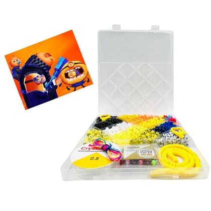 Imagem de Kit Miçanga Minions Meu Malvado Favorito Pulseira Biju + Adesivo