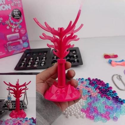 Imagem de Kit Miçangas Collection Conjunto Pulseira Colar Bijuteria Infantil Montar Porta Jóia Castela