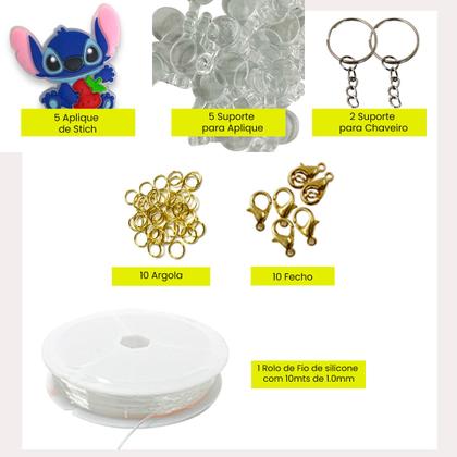 Imagem de Kit Miçangas Infantil para Montar Pulseiras Bolinhas letra  Maleta Bijuterias brinco presente