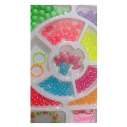 Imagem de Kit Miçangas para Pulseiras e Joias Coloridas Infantil Expressão Criativa Montagem de Colares Divertidos