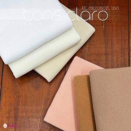 Imagem de Kit Microfibra Alta Performance Tons Claros, tecido Hipoalérgico e Anti-Pilling 