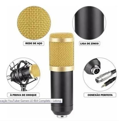 Imagem de Kit Microfone Condensador c Braço articulado Studio