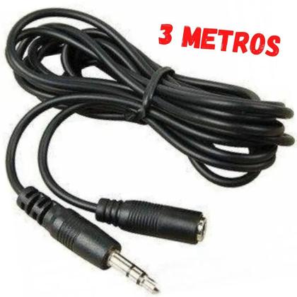 Imagem de Kit Microfone de Lapela + Cabo Extensor 3 metros Adaptador P2 P3 Pc Celular