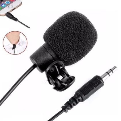 Imagem de Kit Microfone de Lapela + Cabo Extensor 3 metros Adaptador P2 P3 Pc Celular