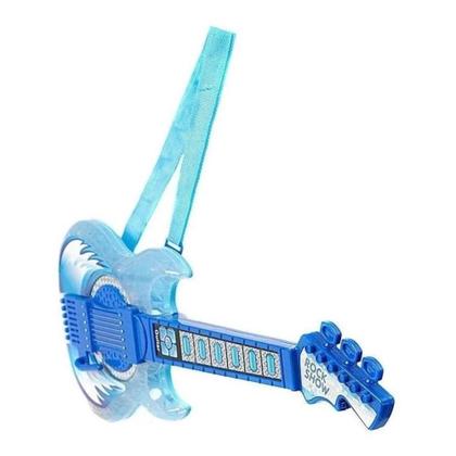 Imagem de Kit microfone e guitarra infantil rock star amplificador pedestal karaoke mp3