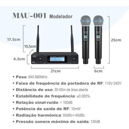 Imagem de Kit Microfone Sem Fio Digital Profissional