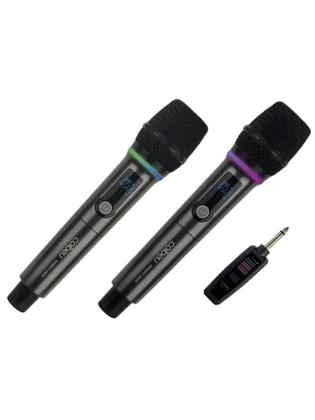 Imagem de Kit Microfone Sem Fio Duplo Com Led Recarregável E Dinâmico