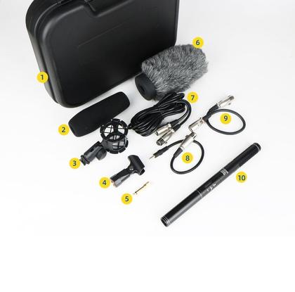 Imagem de Kit Microfone Shotgun p/Câmera DSLR,Coral,Entrevistas,c/Priscila Windshield,ShockMount,Cabos,Espuma
