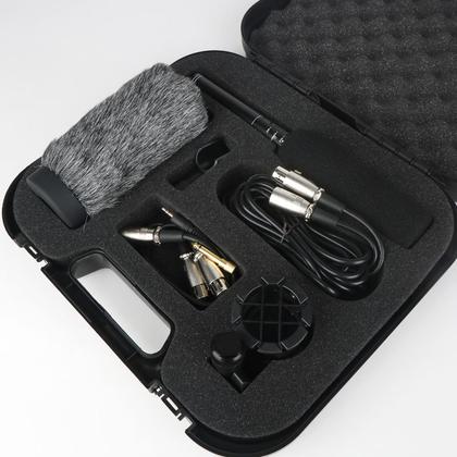 Imagem de Kit Microfone Shotgun p/Câmera DSLR,Coral,Entrevistas,c/Priscila Windshield,ShockMount,Cabos,Espuma