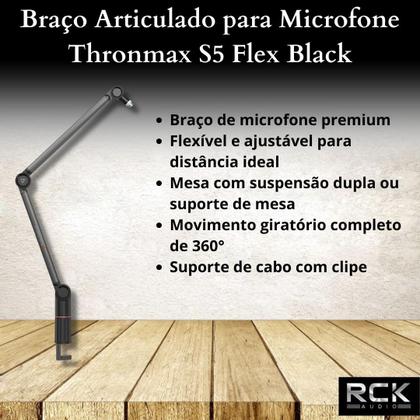 Imagem de Kit Microfone Shure Sm7b + Braço Articulado Thronmax S5 Flex Black