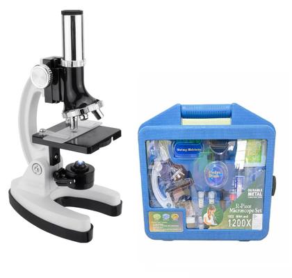 Kit Microscopio Biologico maleta Portátil 28 Peça 600x 1200x